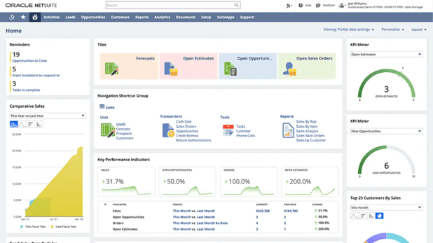 Oracle NetSuite Screenshot