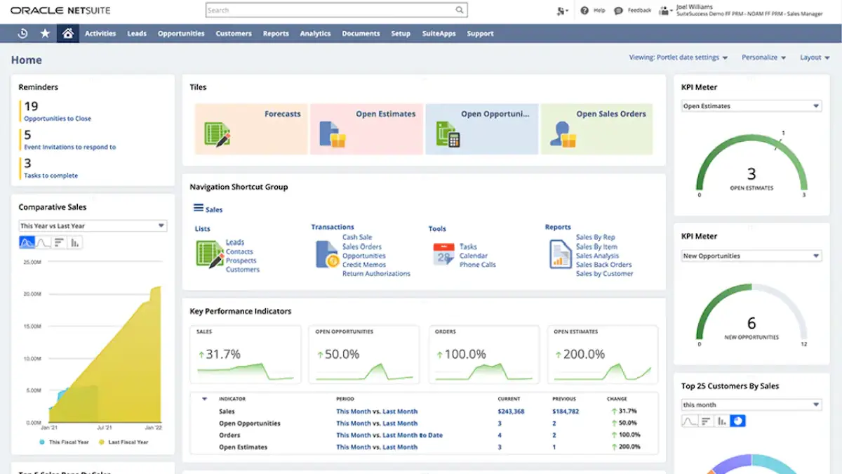 Oracle NetSuite Screenshot